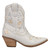 Dingo Womens Primrose Embroidered Floral Snip Toe Casual Boots Ankle Mid Heel 2-3", White - Size 8 M
