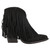 Dingo Womens Tangles Fringe Snip Toe Pull On Boots Ankle High Heel 3" & Up, Black 6 B (M)