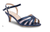 Theresa Navy Shimmer Stiletto Heel Sandals, Navy, Size 9.5W