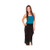 Women's Long Suede Fringe Skirt L659, Black XXL