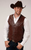 Mens Brown Lamb Nappa Leather Vest, Brownm 2XL