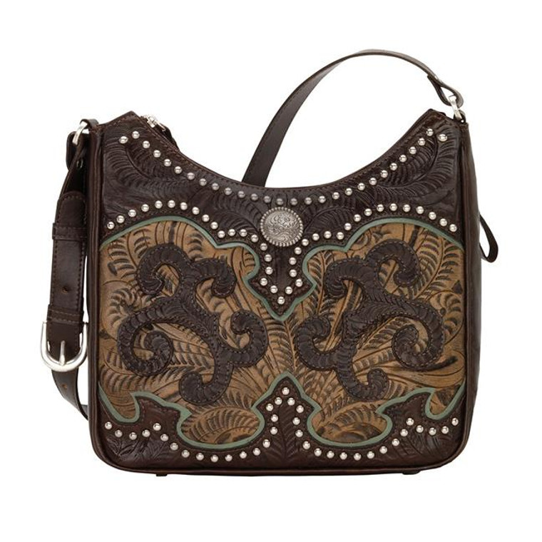 American West 8950629 Annies Secret Collection Shoulder bag with Secret Compartment, Chocolate