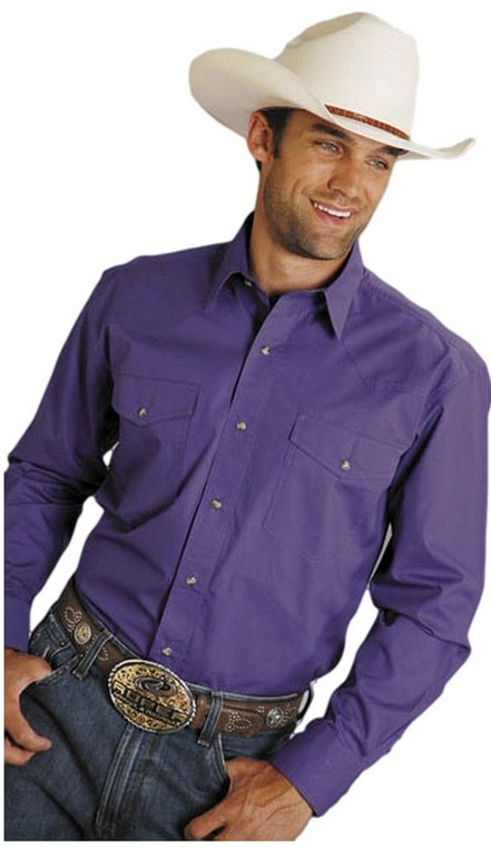 Western Shirt Mens L/S Snap Purple 03-001-0265-1067 PU