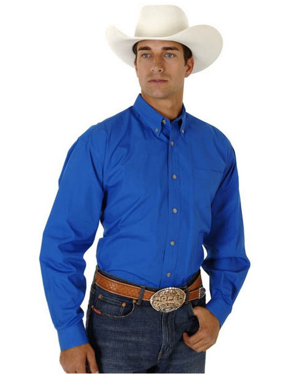 Roper Western Shirt Mens L/S Button Solid Royal 03-001-0366-0031 RY