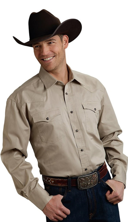 Roper Western Shirt Mens Long Sleeve Snap Brown 03-001-0765-1126 BR