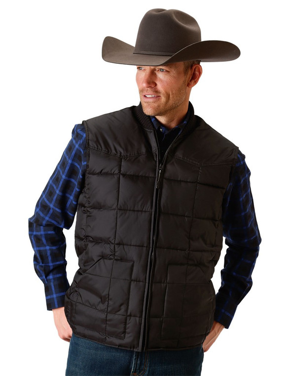 Roper 0763 Men's Price Point Polyester Vest Black Mens Outerwear 03-097-0763-0522 BL