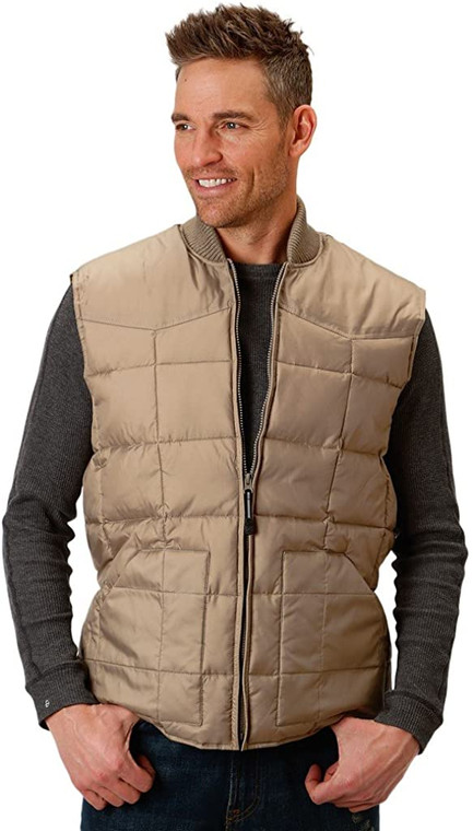 Roper Western Vest Mens Down-like Fill Rib Knit 03-097-0763-0523 BR