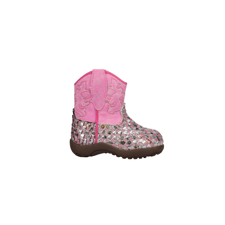 Roper  Infant Girls Cowbaby Askook Round Toe    Boots   Ankle 09-016-1901-0993 PI