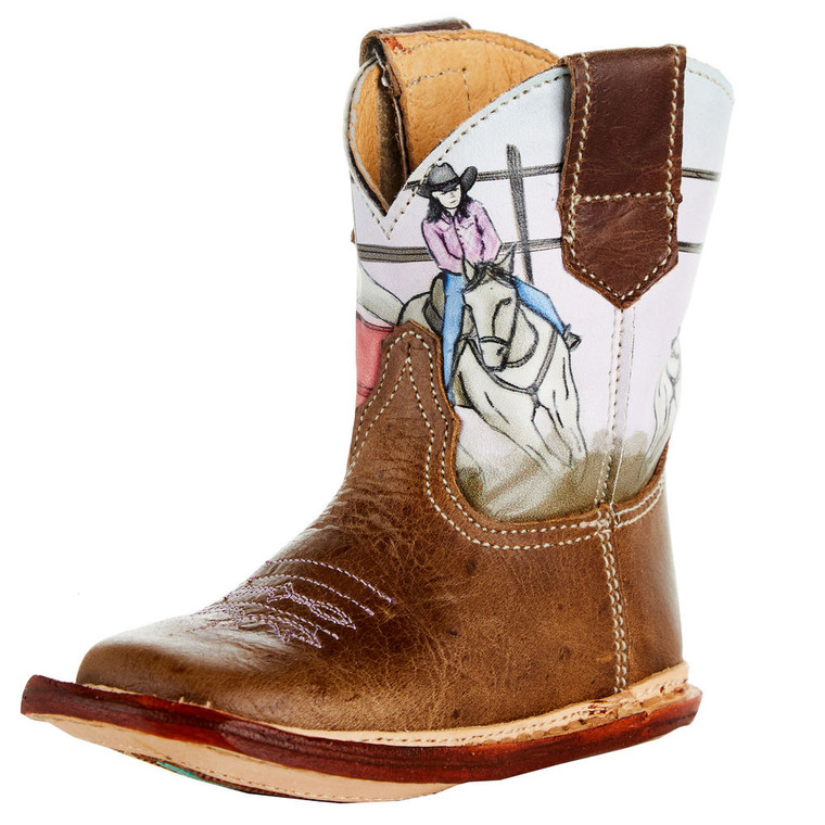 Roper Boys 09-016-7912-8456  Infant  Barrel Racer Cowbabies Boot 1 Brown