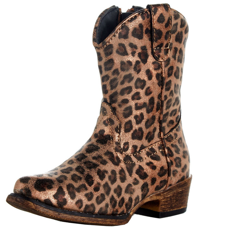 Roper Boys 09-017-1566-2997 Toddler  Riley Leopard Snip Toe Boot 5 Multi