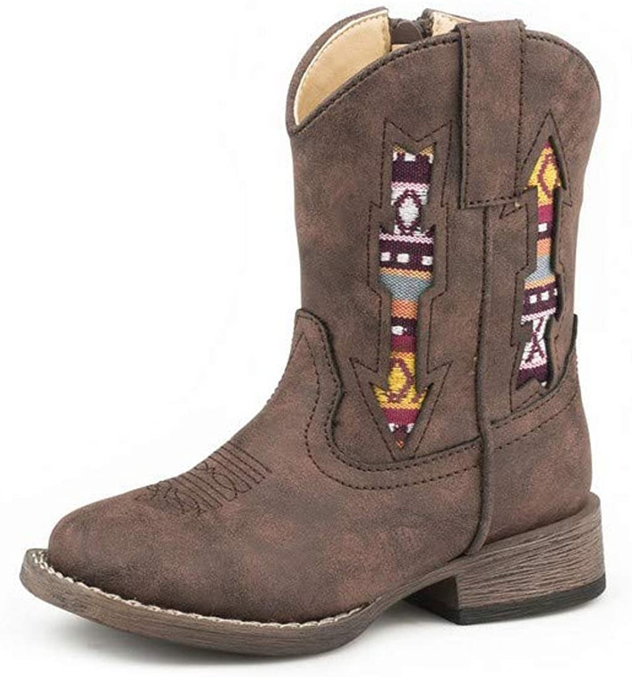 ROPER Western Boots Girls Arrows 5 Toddler Brown 09-017-1903-2481 BR