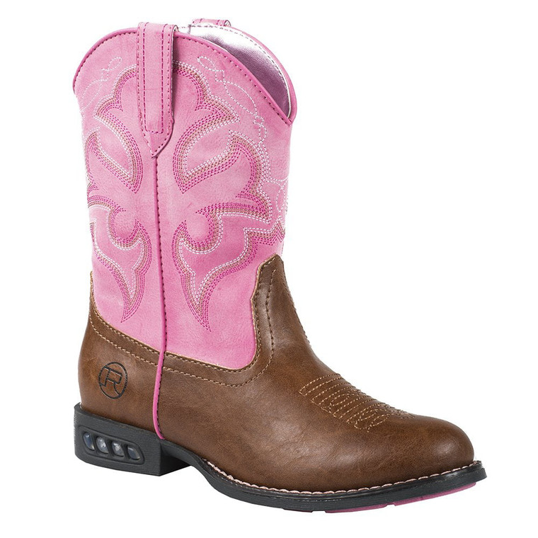 Roper Boys 09-018-1201-1234 (DS)Little Kids Lightning Round Toe Cowgirl Boot Tan