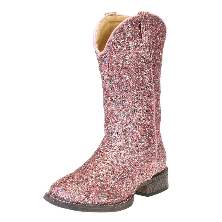 Roper Boys 09-018-1903-2814 Childrens Glitter Galore  Boot 1 Little Kid Pink