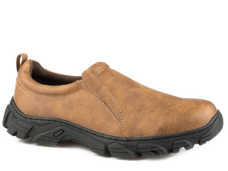 Roper Cotter Mens Tan Faux Leather Tumbled Slip-On Shoes 09-020-1571-0410 TA