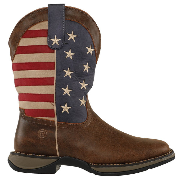 Roper  Mens American Wilder Patriotic Square Toe   Boots   Mid Calf 09-020-1680-2842 BR