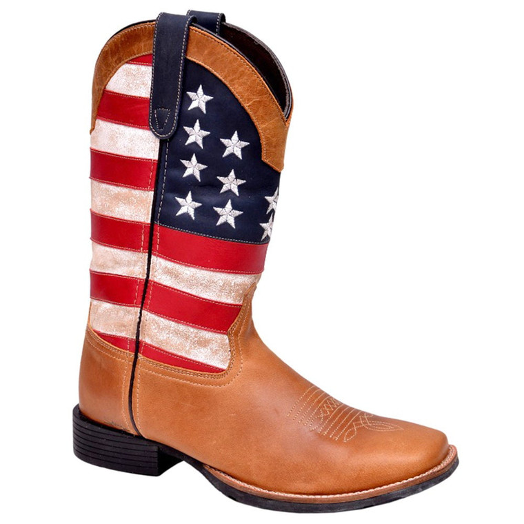 Roper  Womens Patriotism Square Toe   Boots   Mid Calf Low Heel 1-2" 09-021-0905-2918 TA