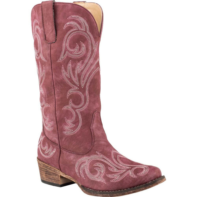 Roper  Womens Riley Embroidery Round Toe   Boots   Mid Calf Low Heel 1-2" 09-021-1566-2026 RE
