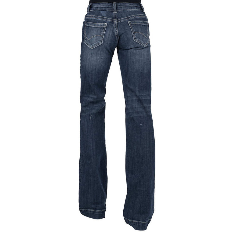 Stetson Apparel Womens  214 Trouser Deco Check Stitch Pocket Jean Blue 11-054-0214-0805 BU