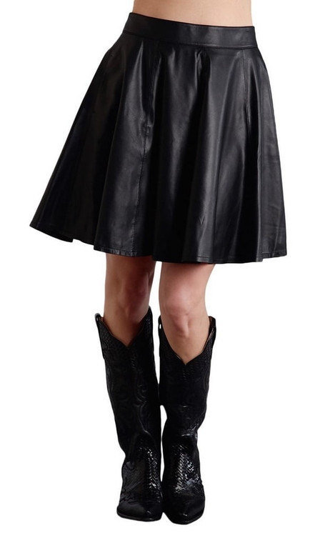 Stetson Western Skirt Womens Leather Circle Black 11-060-0539-0647 BL