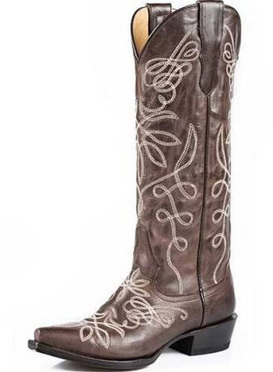 Stetson Western Boots Womens Zipper Vintage Brown 12-021-6115-0950 BR