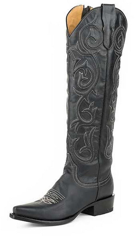 Stetson Western Boots Womens Blair 19" Zip Black 12-021-9105-1210 BL