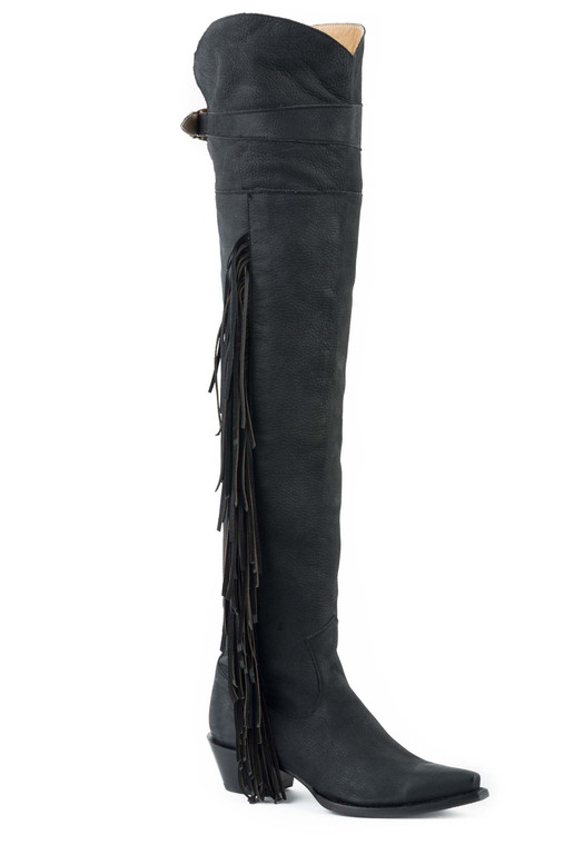 Stetson Over The Knee Womens Black Leather 26In Glam Fashion Boots 12-021-9105-1306 BL