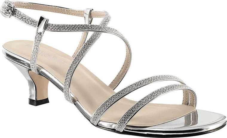 Women's Touch Ups Maisie Strappy Sandal Silver Shimmer 11 W