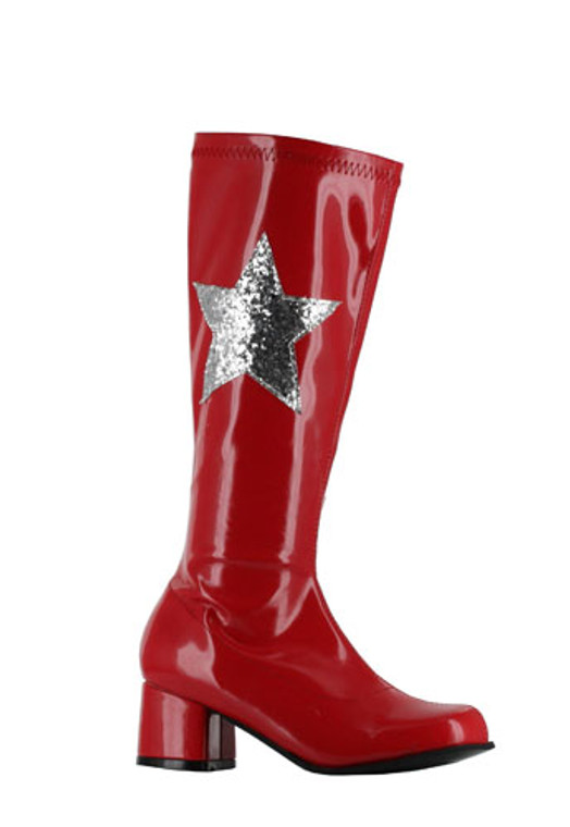 Girls Gogo Boots With Star - Red Footwear Accessory L