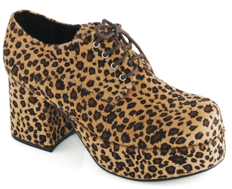 Cheetah Fur Men's Platform Shoes Large