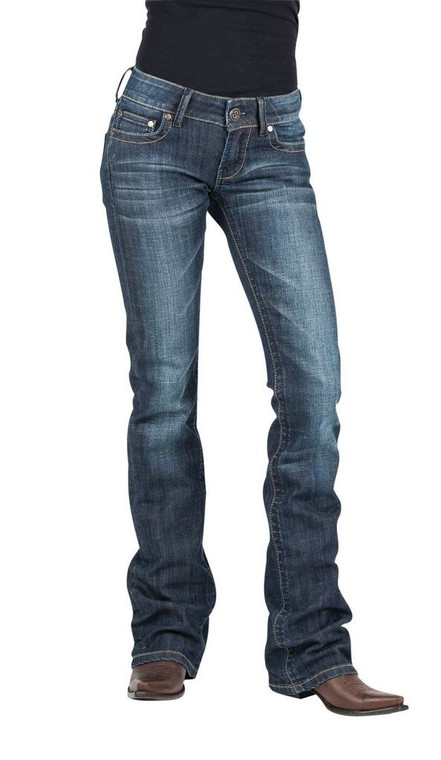 Stetson Western Denim Jeans Womens Dk Bootcut Size- 6 L