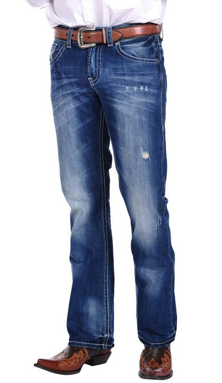 Stetson Denim Jeans Mens Rocks Fit Medium Wash  Size - 36 38