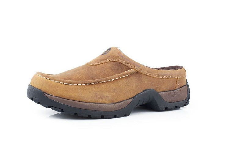 Roper Western Shoes Mens Stirrup Slip On Tan Oiled   Size-12