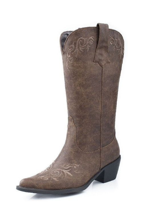 Roper Western Boots Womens 12" Scroll Tan Antiqued  Size-9.5