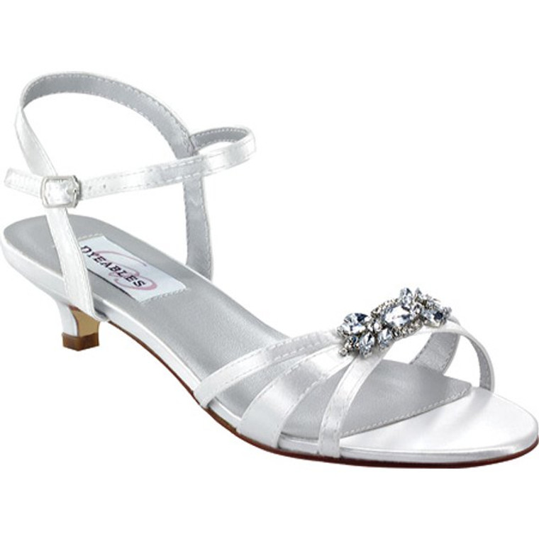 Dyeables Women's Penelope Ankle-Strap Sandal (White,Size-7.5)