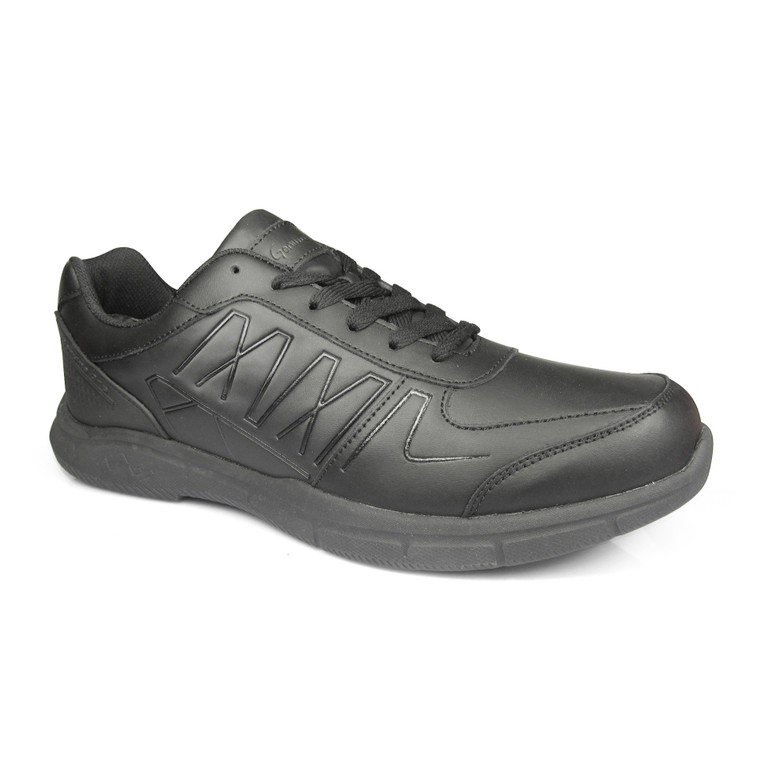 Women's Genuine Grip Footwear Slip-Resistant Athletic Work Shoes (Black,Size-6.5M)