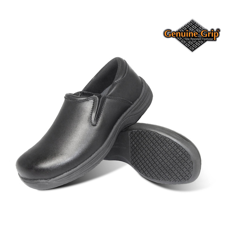 Men's Genuine Grip Footwear Slip-Resistant Slip-On Work Shoes 4700 (Black, Size-13M)