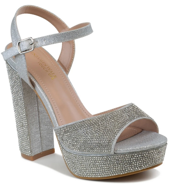 Touch Ups Lynx 4 inch Silver High Heel Prom Shoes, Silver, Size - 5.5