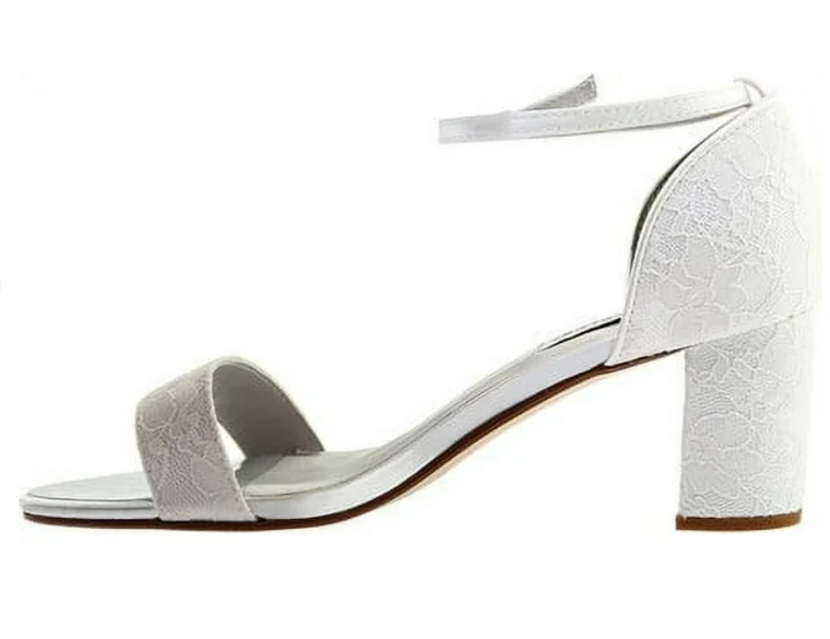 Dyeables Women's Summer Heeled Sandal (White,8)