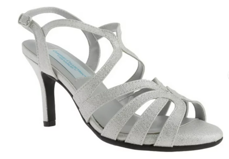 Dyeables, Inc Womens Paisley Dress Sandal (Silver,9.5 Wide)