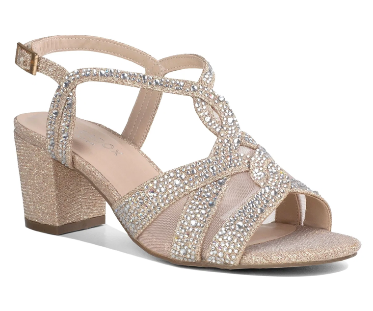 Paradox London Nadia Champagne Prom Shoes, Champagne, 10 Wide