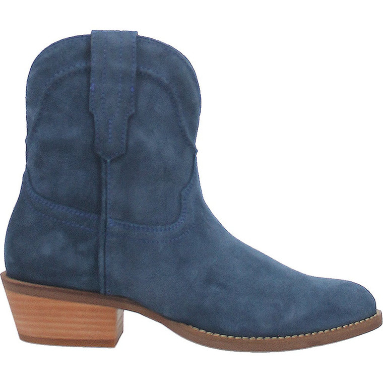 Dingo Womens Tumbleweed Roper Round Toe Boots Ankle Low Heel 1-2", Blue - Size 8 M