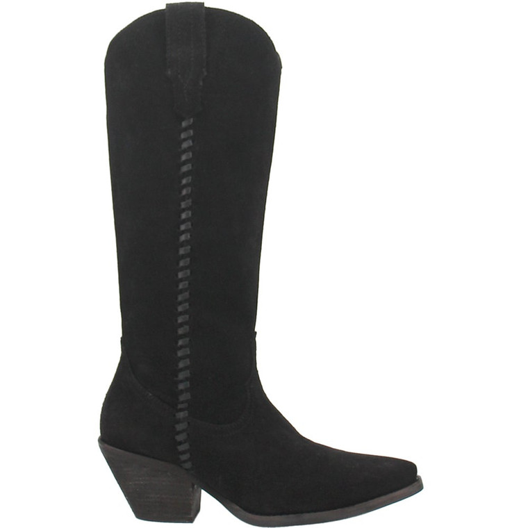 Dingo Womens Sweetwater Snip Toe Boots Knee High Mid Heel 2-3", Black - Size 9 M