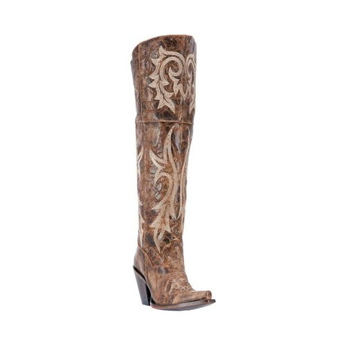 Women's Dan Post Boots Jilted Over The Knee Boot DP3709, Brown - Size 7.5 M