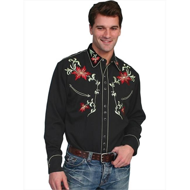 Scully P-633-BLK-XL Mens Western Shirt - Black, Extra Large