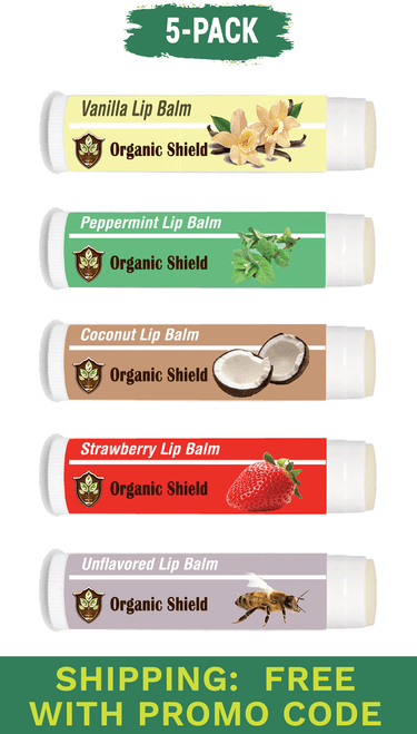 Organic Lip Balm - 5 Pack