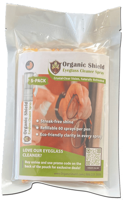 Organic Eyeglass Cleaner - 5-Pack