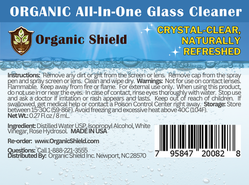 Organic All-In-One Glass Cleaner Spray Pen - 24 Pens Per Case