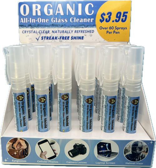 Organic All-In-One Glass Cleaner Spray Pen - 24 Pens Per Case