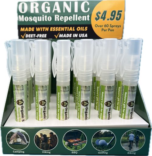 Organic Mosquito Repellent Spray Pen - Counter Top Display Unit