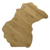  Extremely durable bamboo cutting board in the shape of the State of Michigan with a laser engraved graphic of Michigan iconic landmarks.